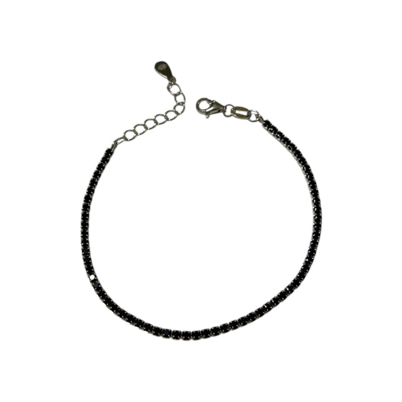 Braccial tennis zirconi neri