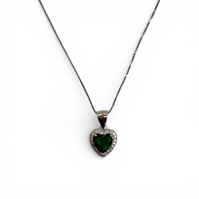 Collana cuore verde