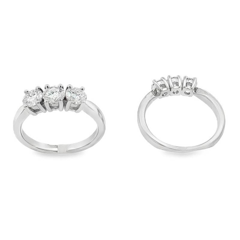 Anello trilogy moissanite 5mm