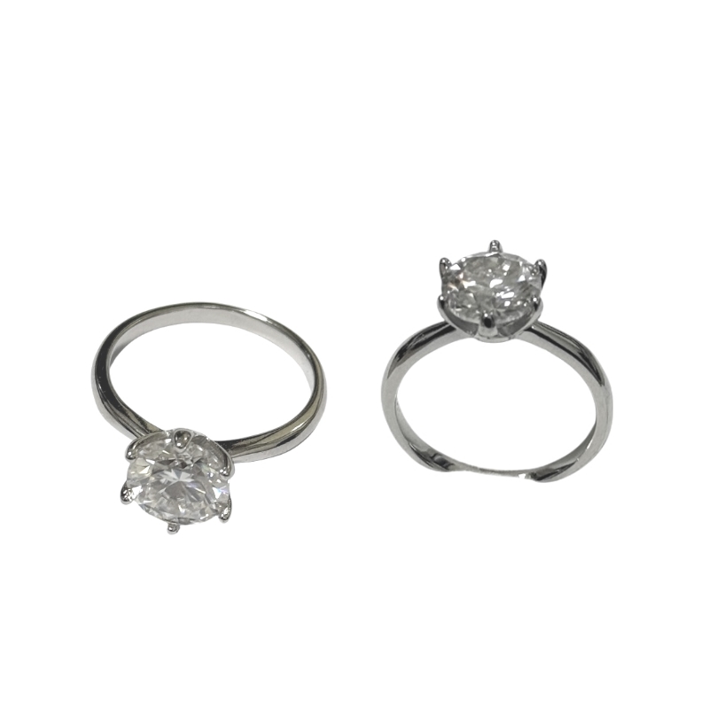 Anello solitario moissanite 9 mm