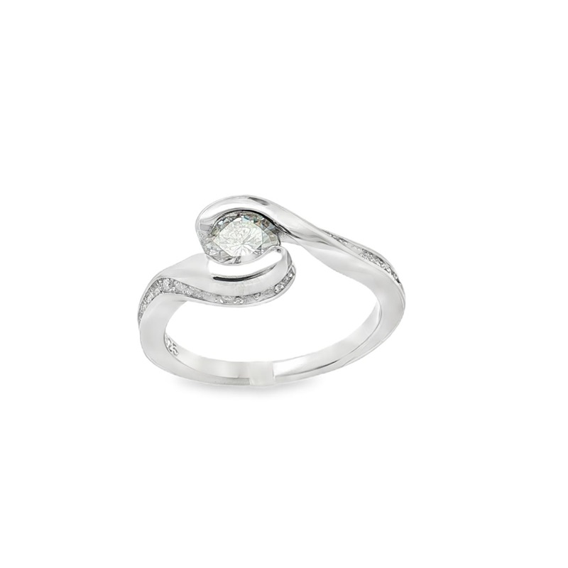 Anello moissanite 5 mm