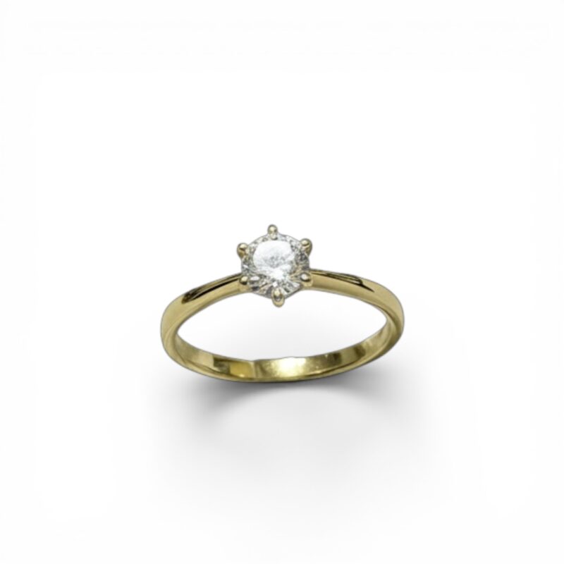Anello solitario dorato