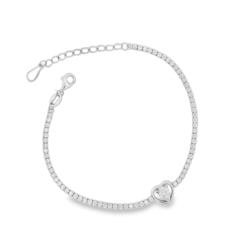Bracciale tennis con cuore