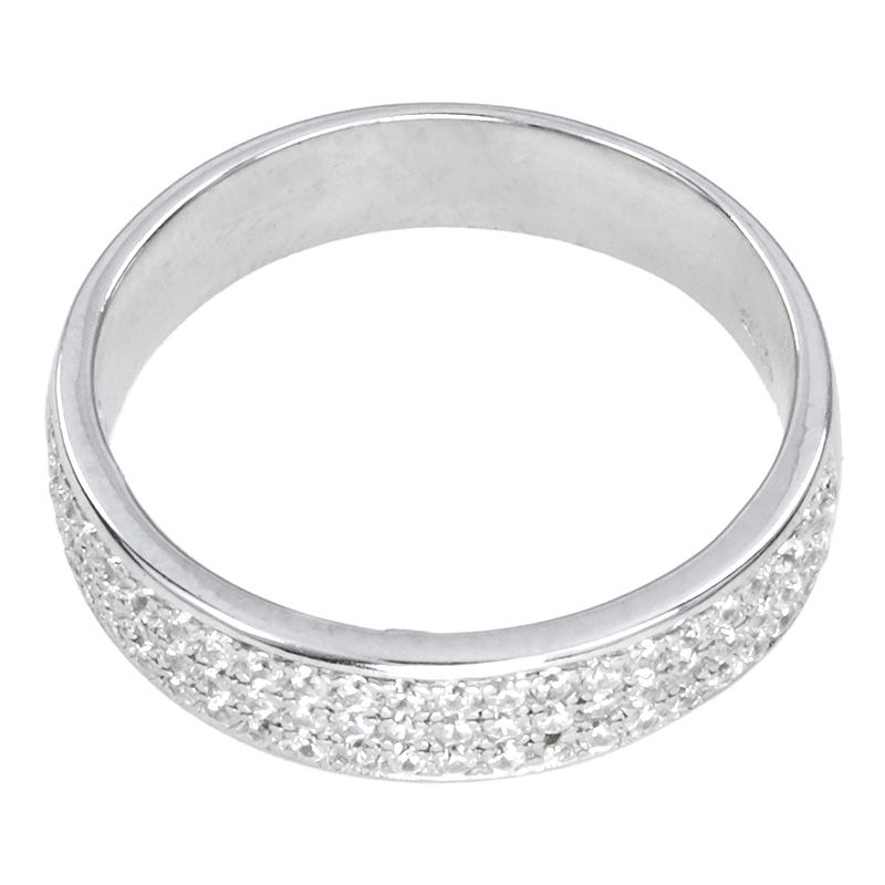 Anello 3 file di zirconi