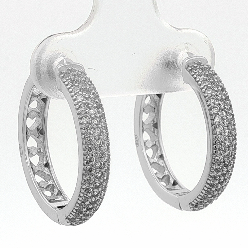 Orecchini cerchietto zirconati