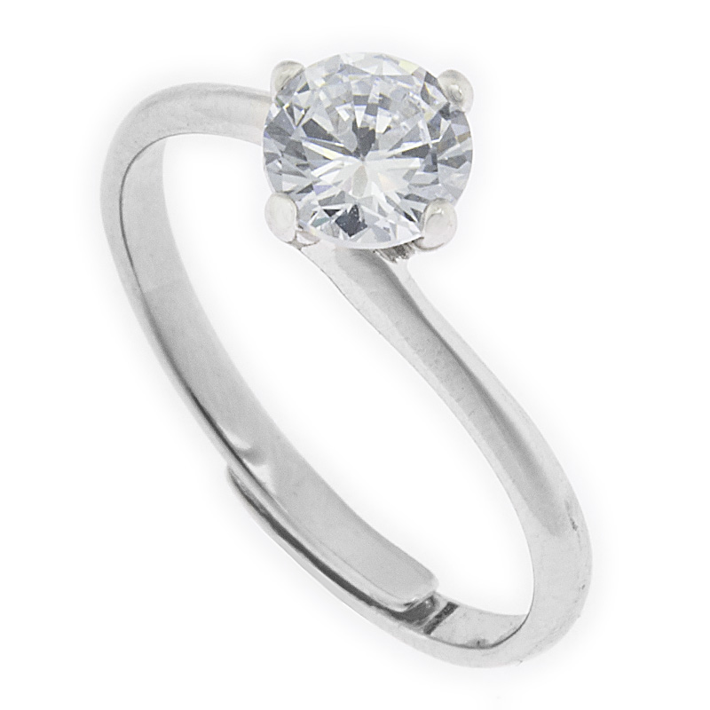 Anello solitario valentino 5,5 mm regolabile