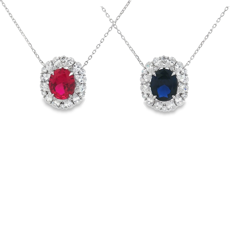 Collana Royal con pendente ovale zirconato