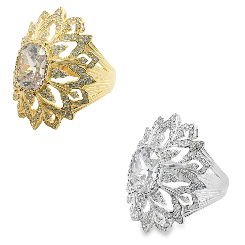 Anello Amaryllis con zirconi