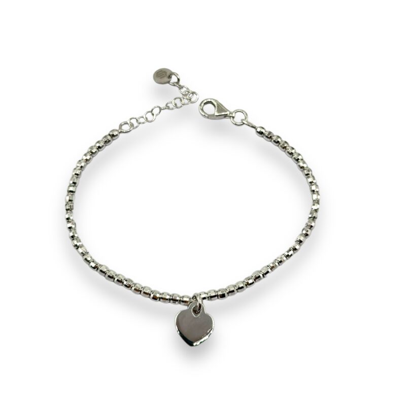 Bracciale a sfere sfaccettate e cuoricino