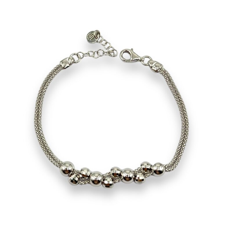 Bracciale con doppia catena Funetta e sfere