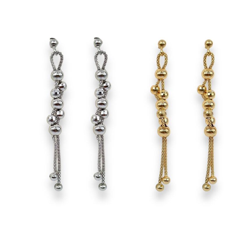 Orecchini doppia catena Funetta e sfere