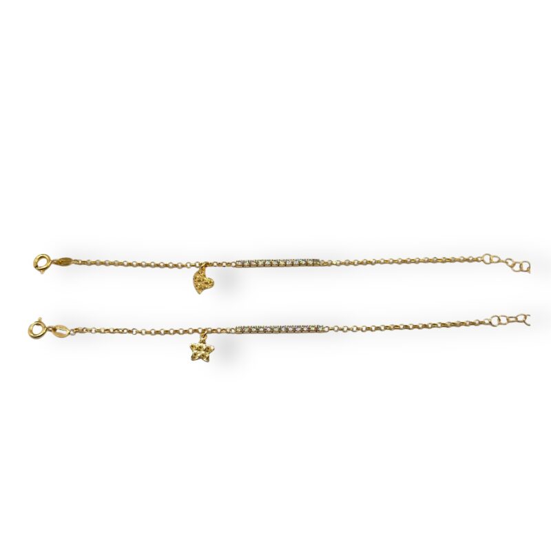 Bracciale mezzo tennis con pendente martellato