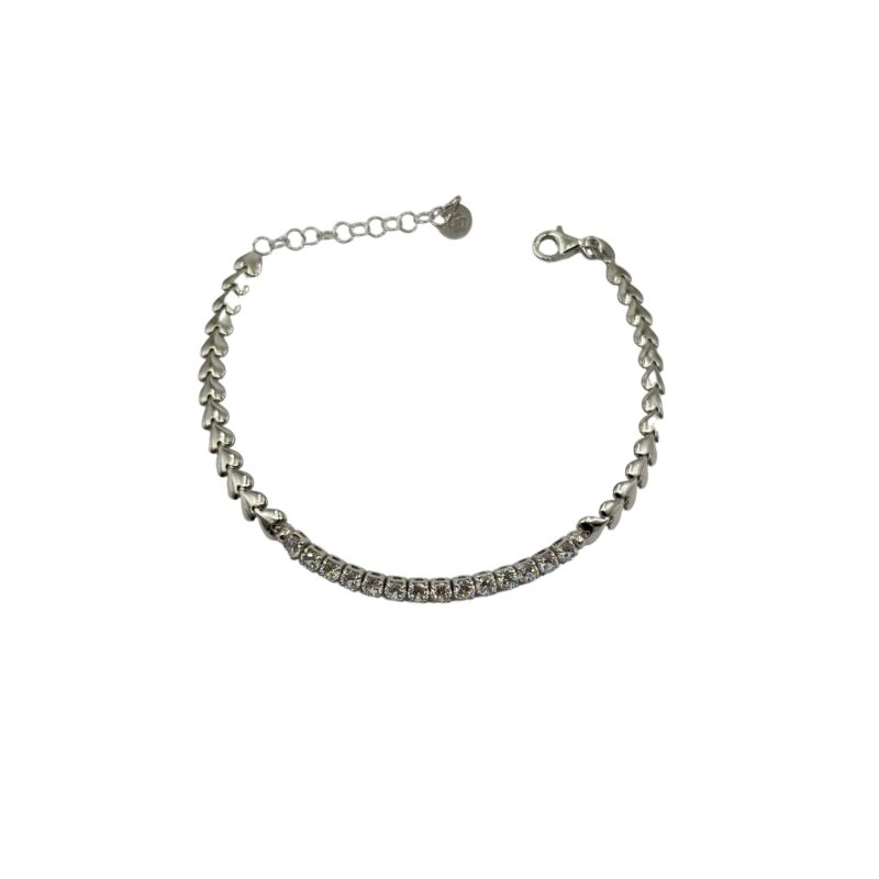 Bracciale mezzo tennis e cuori