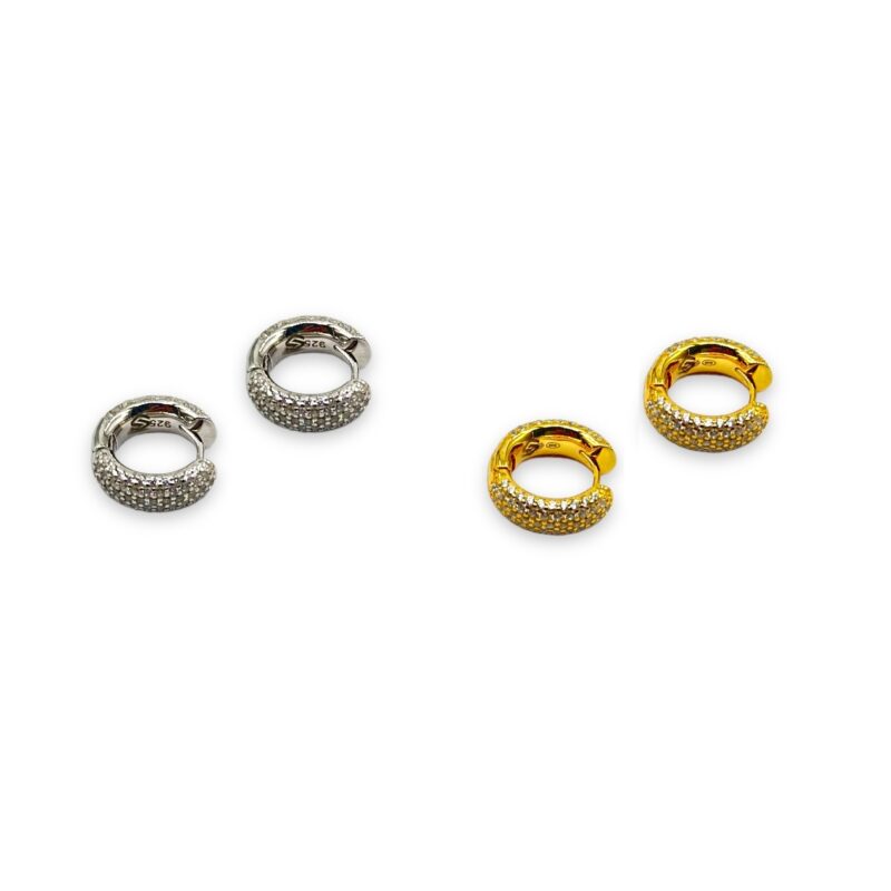 Orecchini cerchietti con zirconi