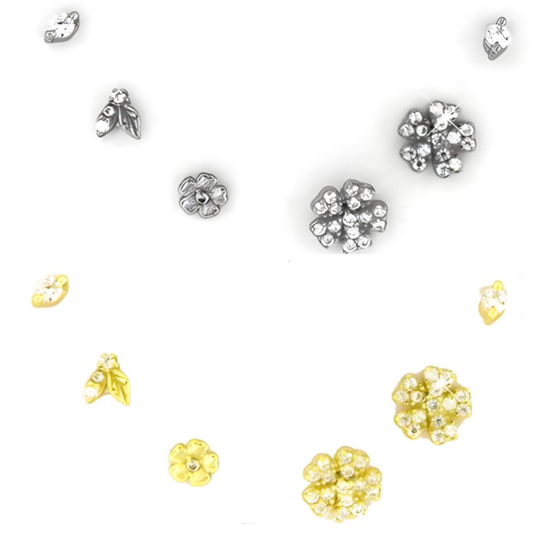 Blister di orecchini punto luce e fiore