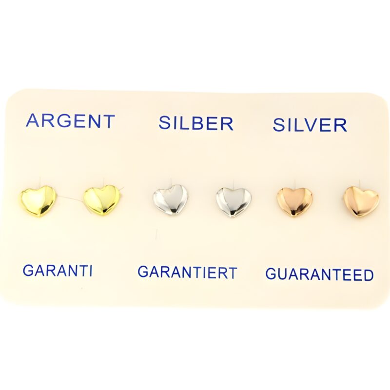 Blister di orecchini cuore liscio