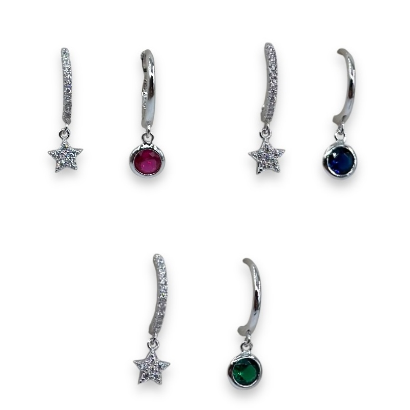 Orecchino con stellina e cipollino pendente