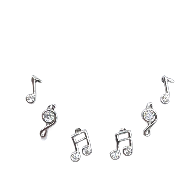 Orecchini 3 coppie nota musicale