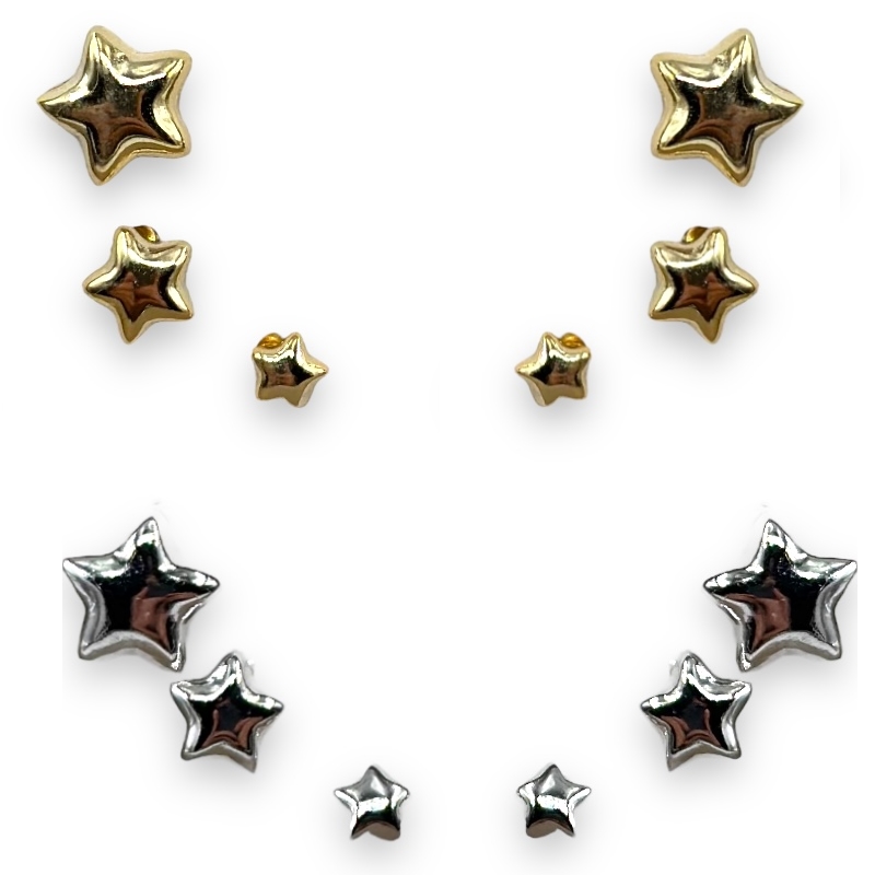 Orecchini 3 coppie di stelline