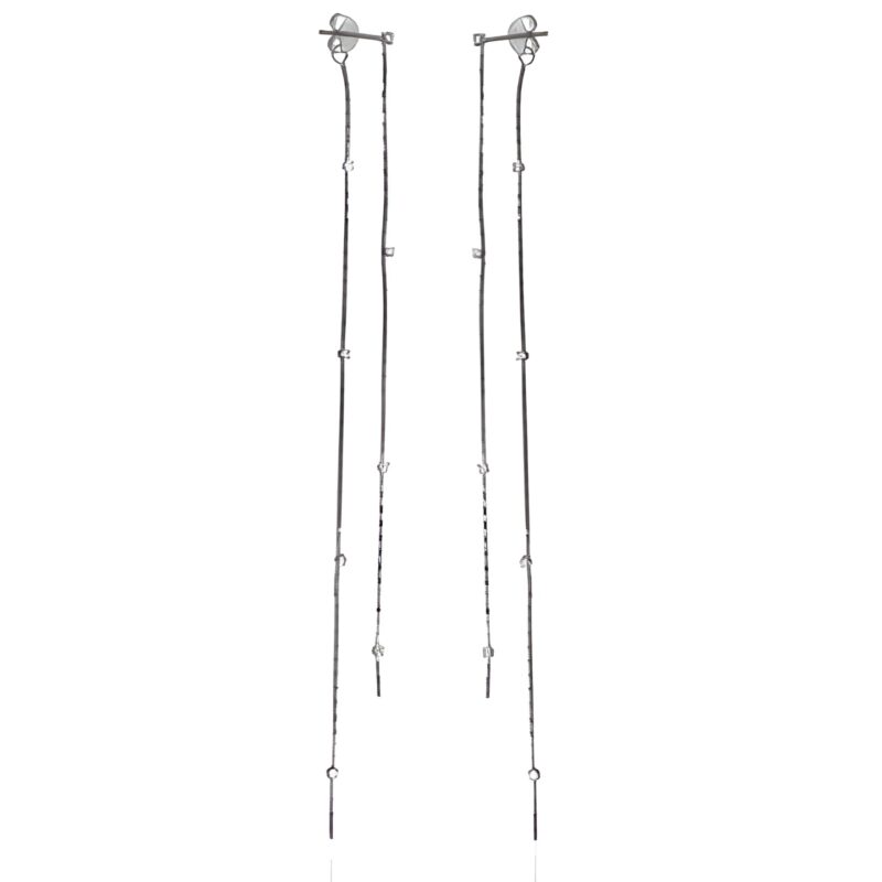 Orecchini catena lunga e zirconi