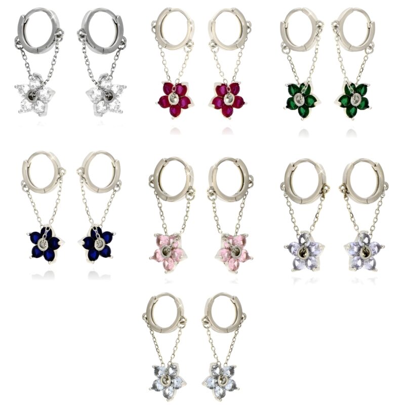 Orecchini fiore pendente