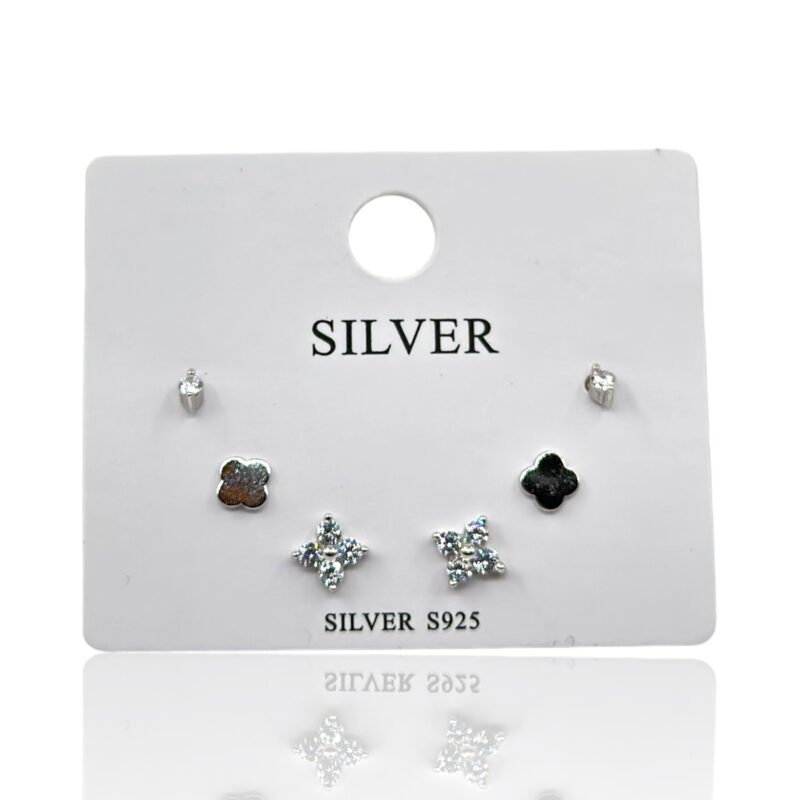 Blister di orecchini punto luce e fiore