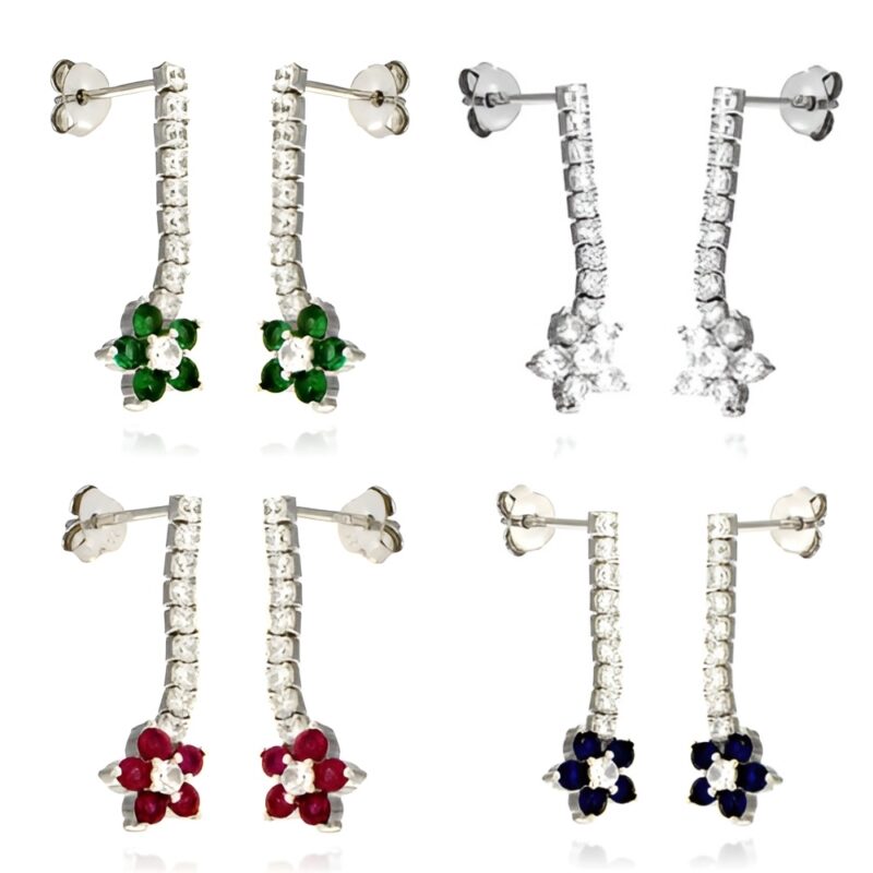 Orecchini tennis e fiore