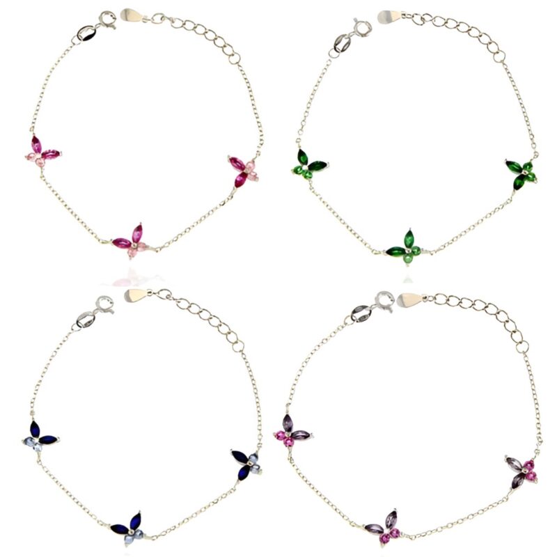 Bracciale farfalle e zirconi