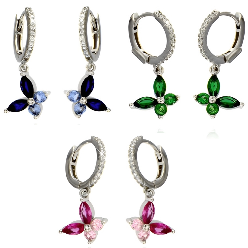 Orecchini farfalle e zirconi