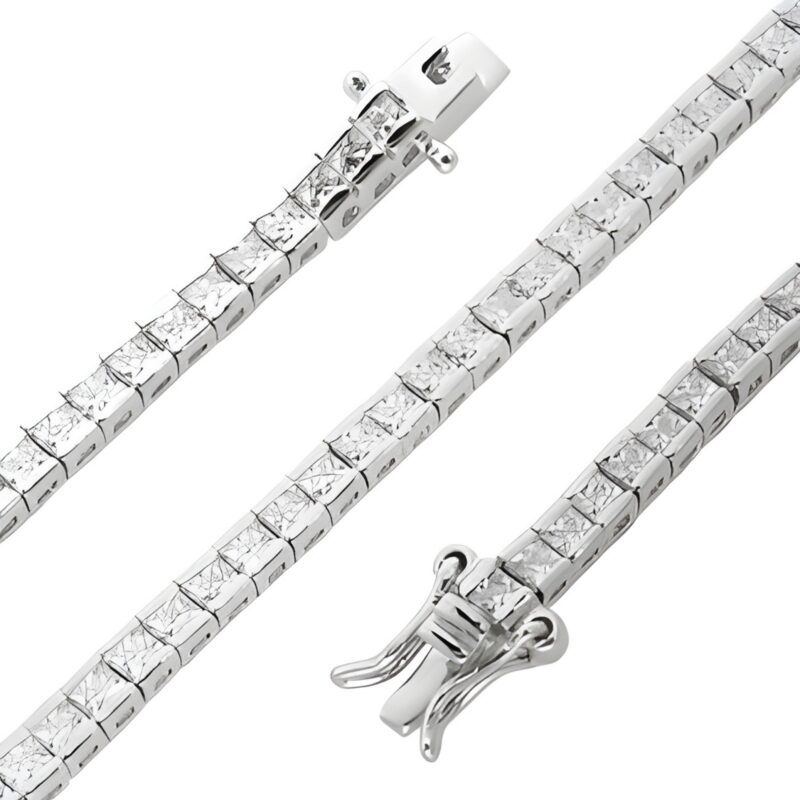 Bracciale Tennis Carrè zirconi bianchi 3x3