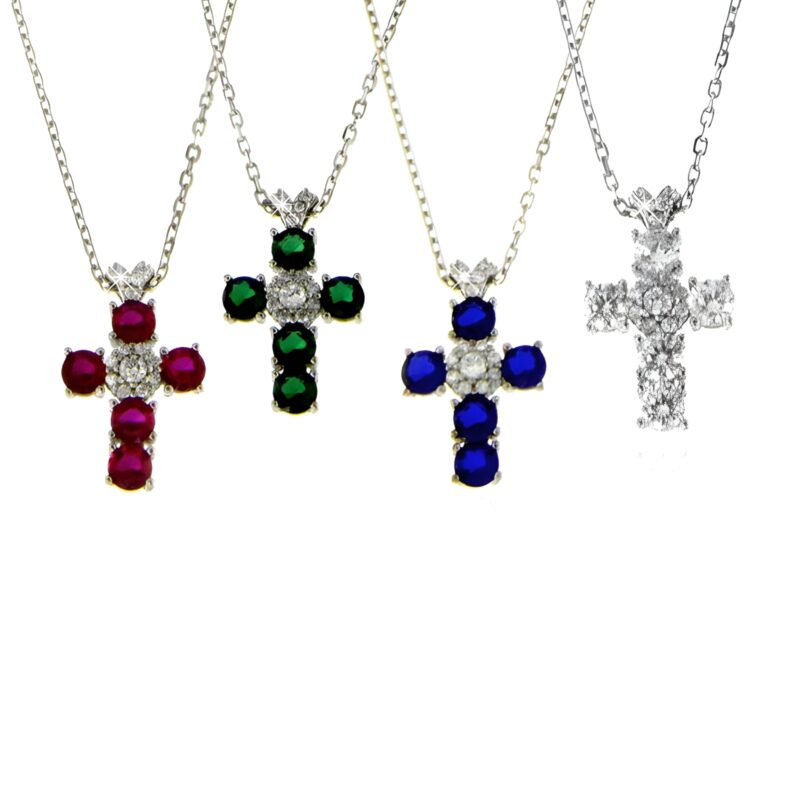 Collana croce con zirconi
