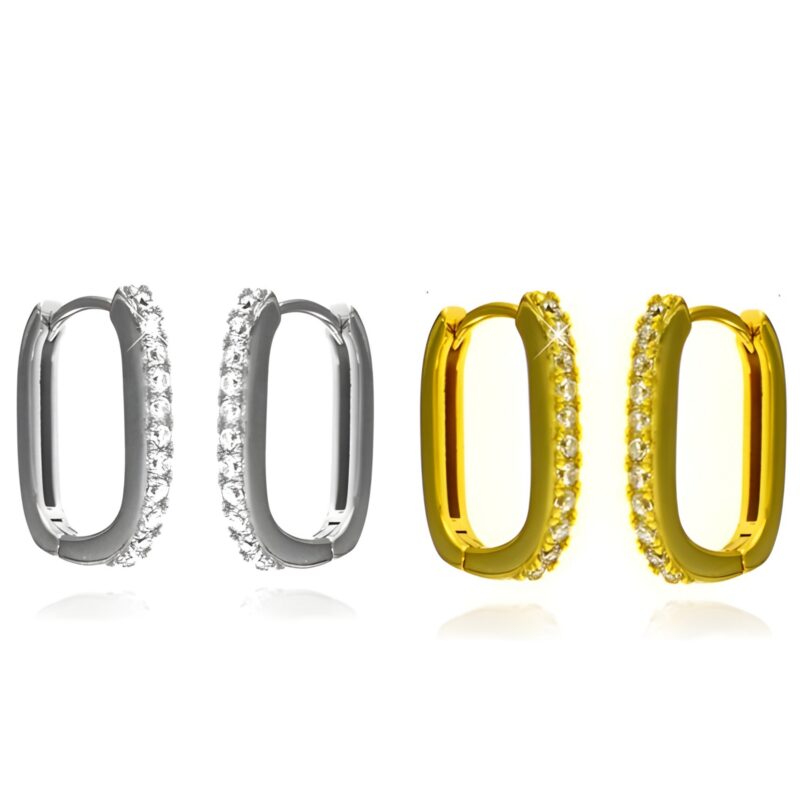 Orecchini a scattino con zirconi