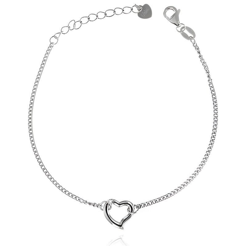Bracciale cuore plain silver
