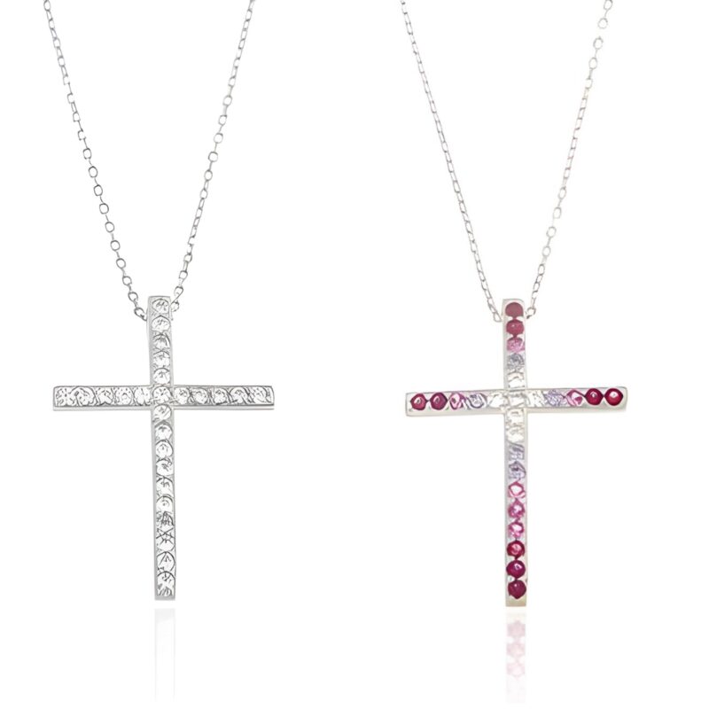 Collana croce zirconata