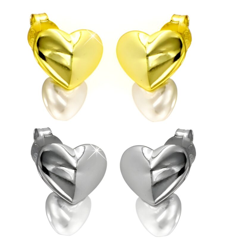Orecchini cuore e perla