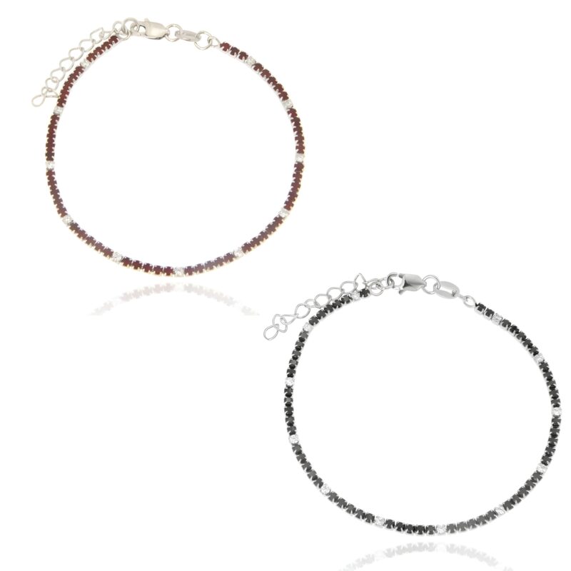 Bracciale Tennis con zirconi alternati