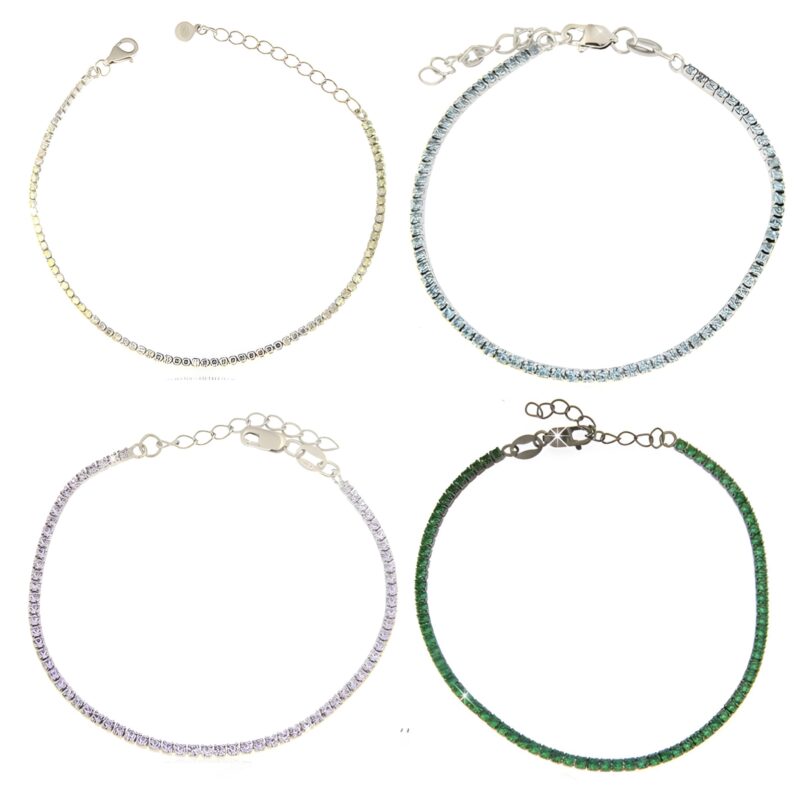 Bracciale Tennis con zirconi colorati
