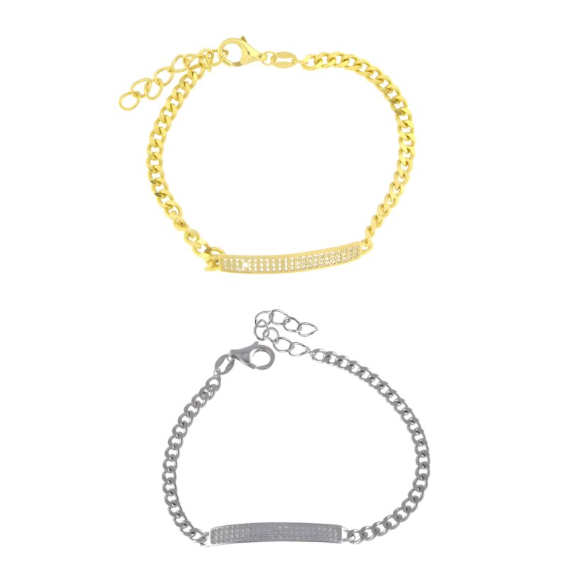 Bracciale con targhetta zirconata