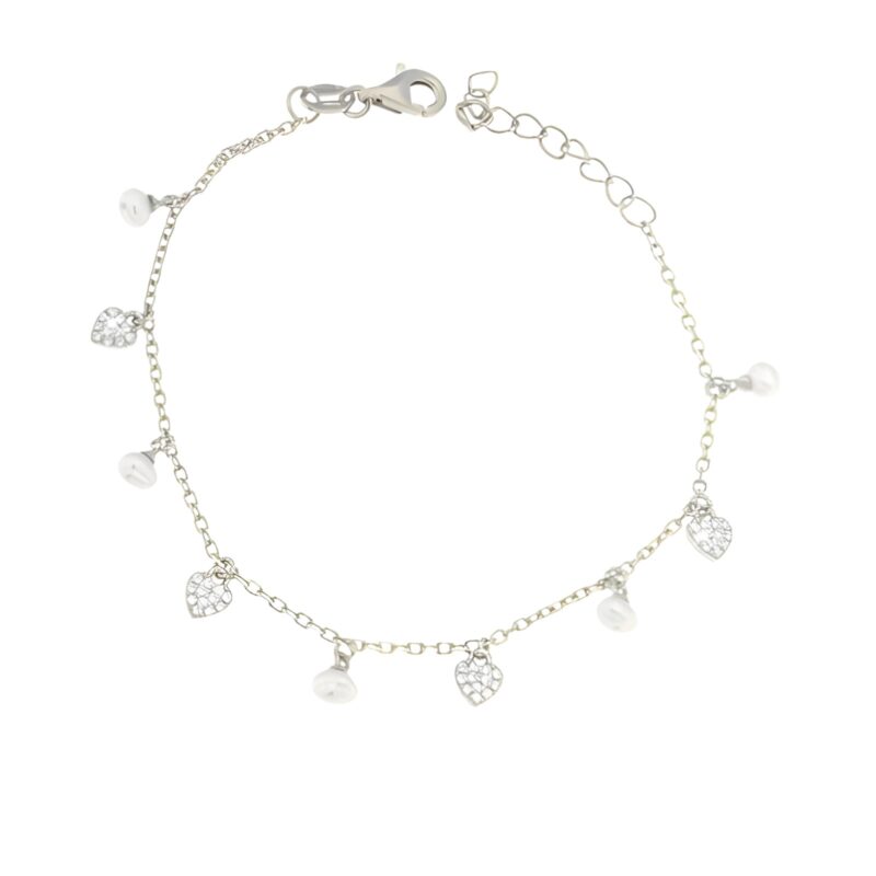 Bracciale cuore e perline