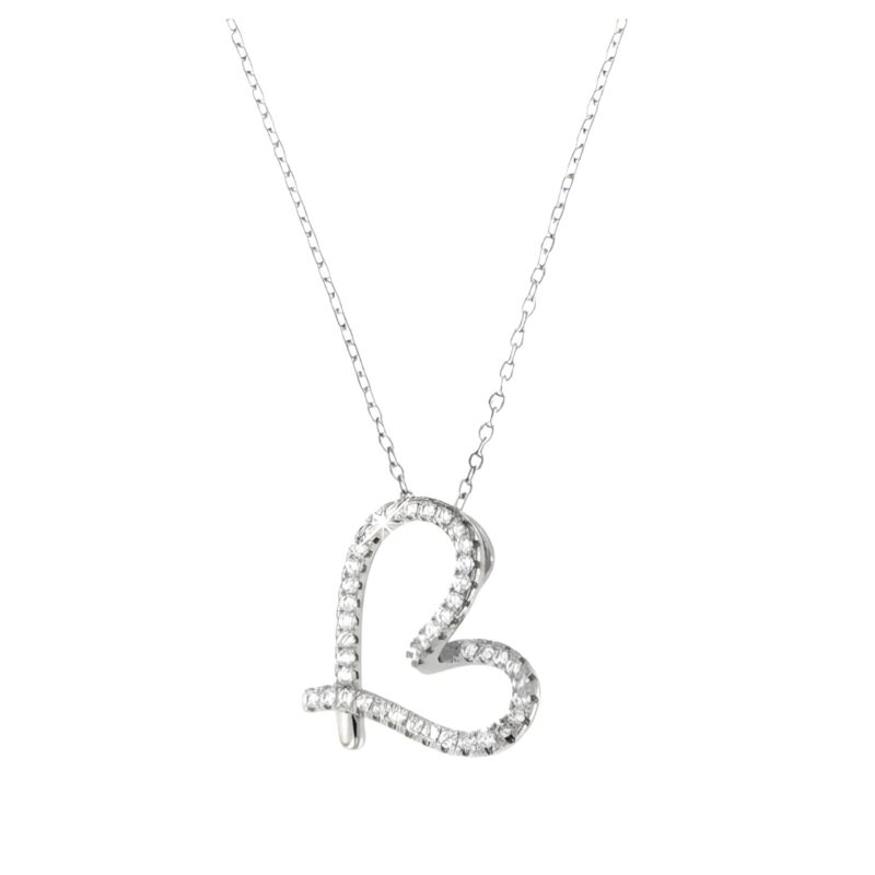 Collana cuore zirconato