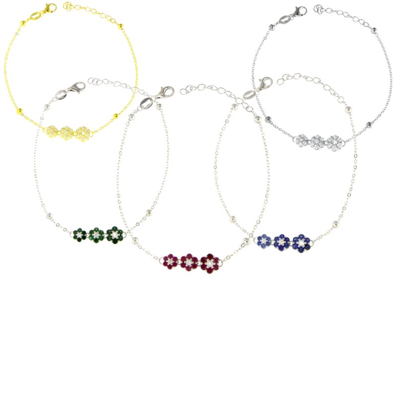 Bracciale fiori zirconati