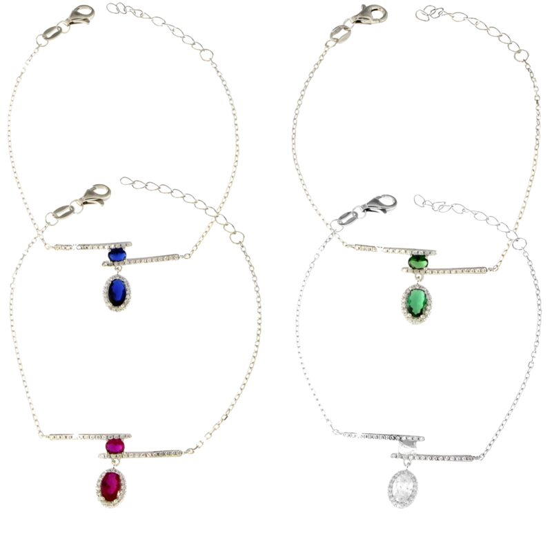 Bracciale con barretta e zircone