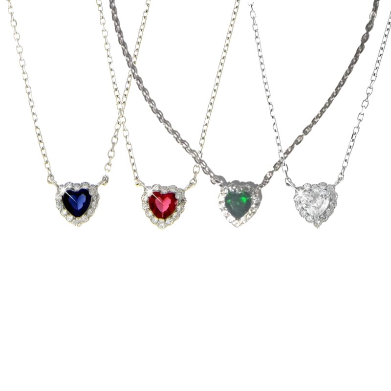 Collana cuore con zirconi
