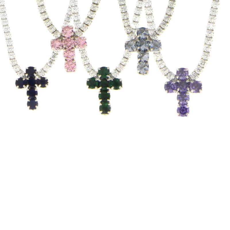 Collana tennis con croce