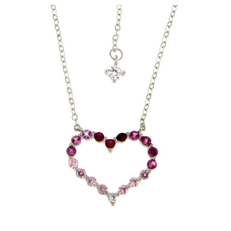 Collana cuore con zirconi
