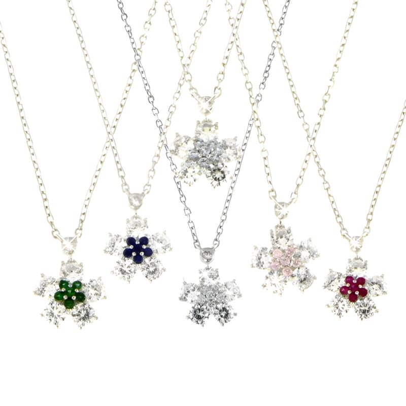 Collana fiore con zirconi