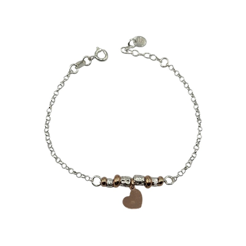 Bracciale pepite e cuore