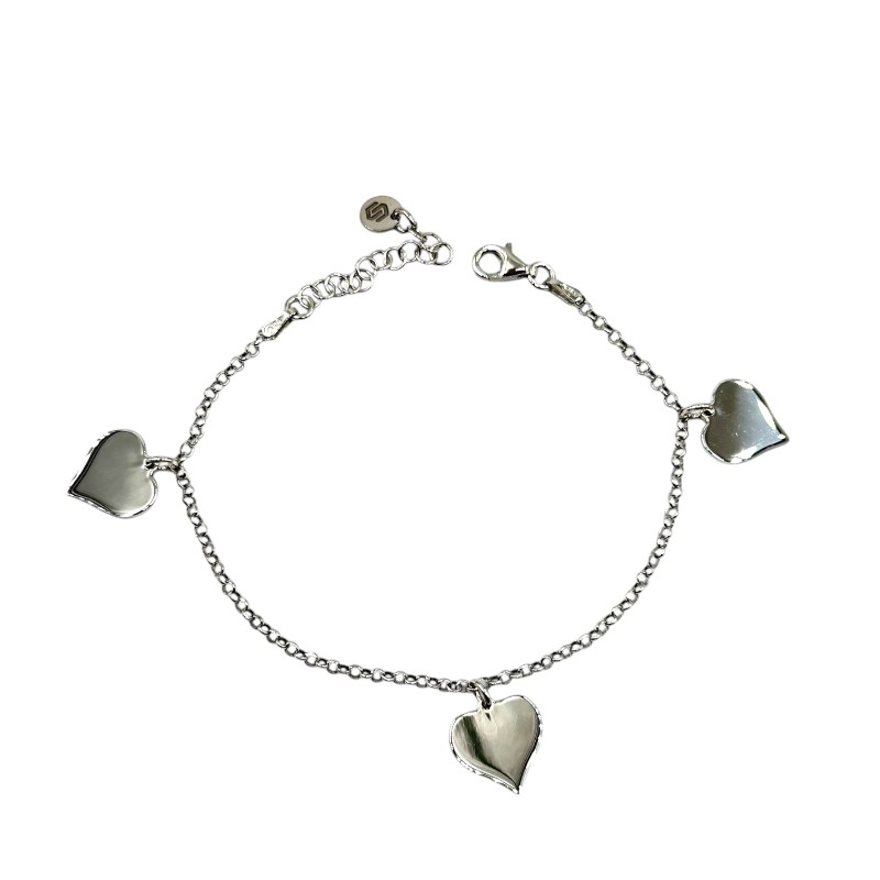 Bracciale tre cuori pendenti
