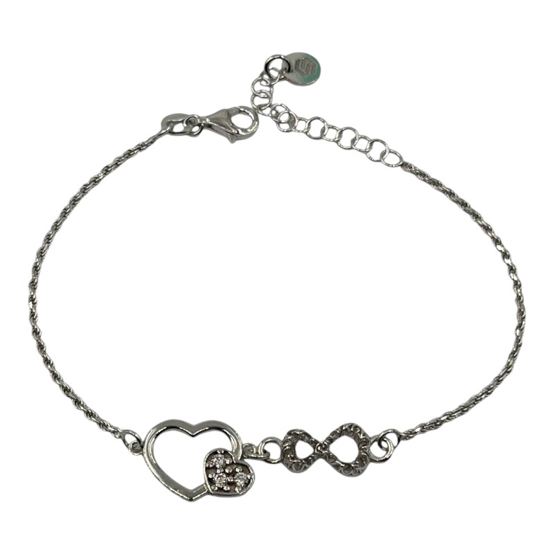 Bracciale con cuore e infinito