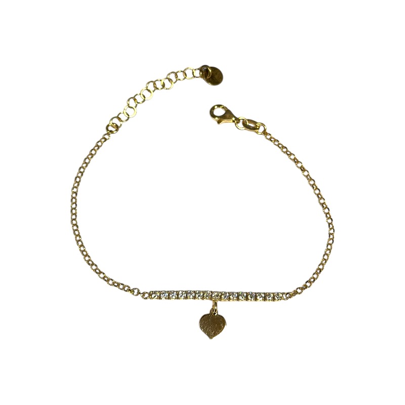 Bracciale mezzo tennis e cuore pendente